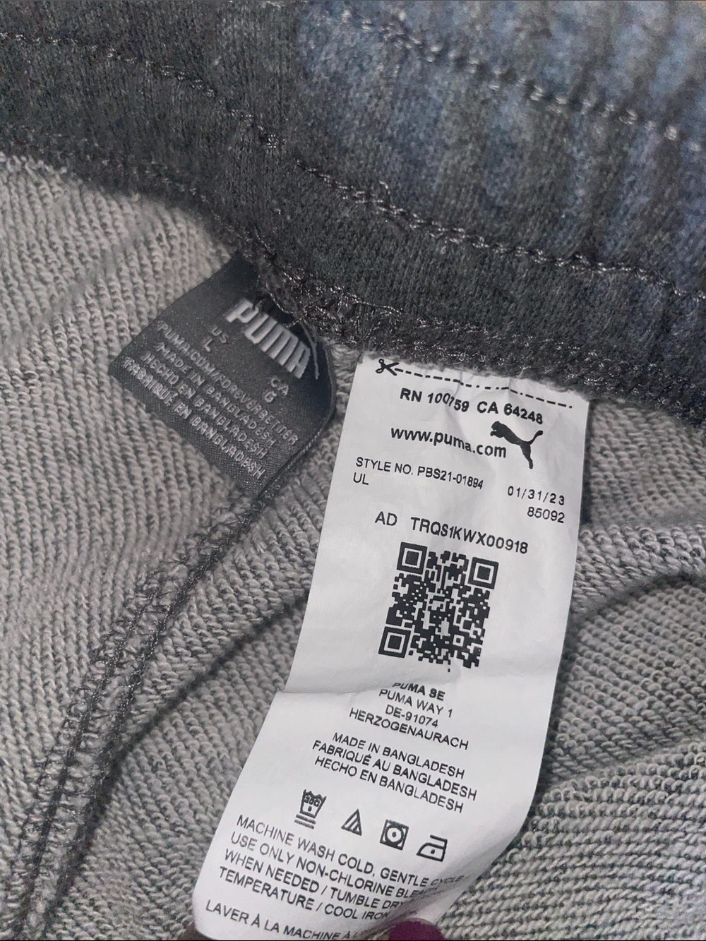 PUMA Men’s Grey Fleece Joggers Sweatpants - Picture 4 of 4